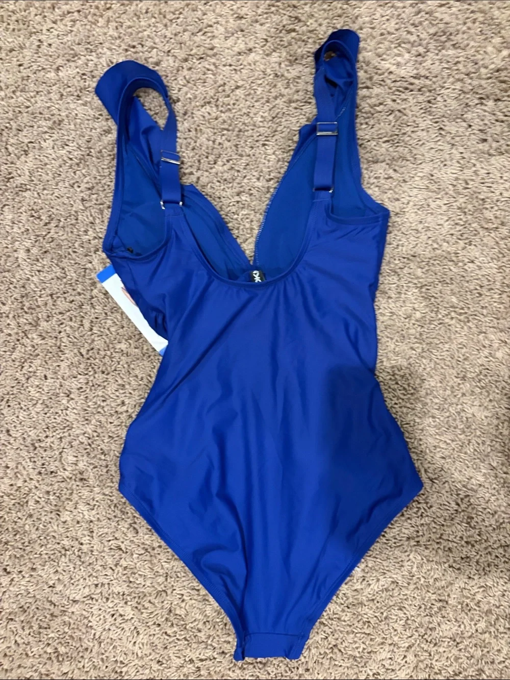DKNY Royal Blue Ruffle One-Piece Swimsuit - Picture 2 of 4